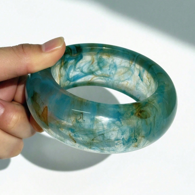 幾何学的不規則アクリル素輪ブレスレット女性高級感気質レトロ手環ins大衆デザイン手飾り