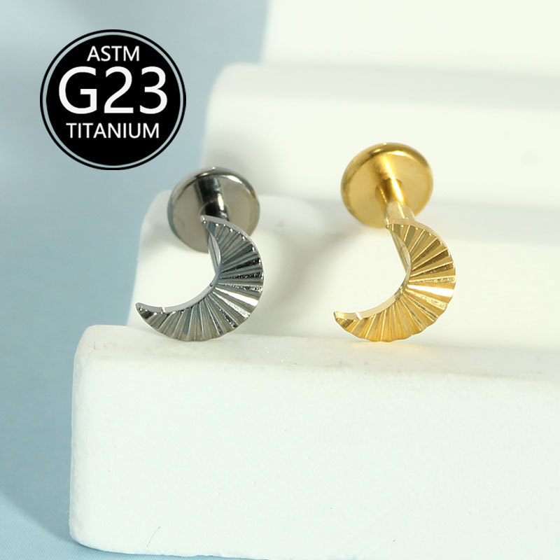 G23 Titanium Lip Piercing Stud - 6-10mm Internally Threaded Flat Back Ear Bone Nail Body Jewelry detail image 7