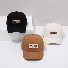 Spring and Autumn New Embroidered English MIM Children's Duck Bill Hat Korean Style Fashion Matchable Baby Solid Color Sun Hat