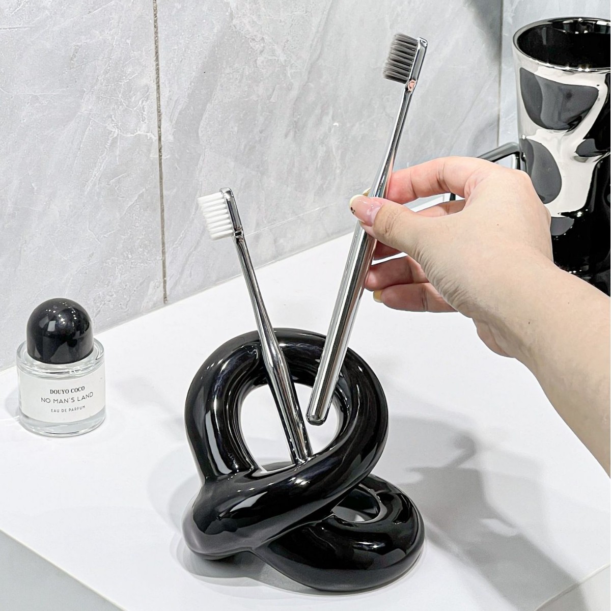 Set de vasos para cepillos de dientes retro de lujo pareja_voghion.com