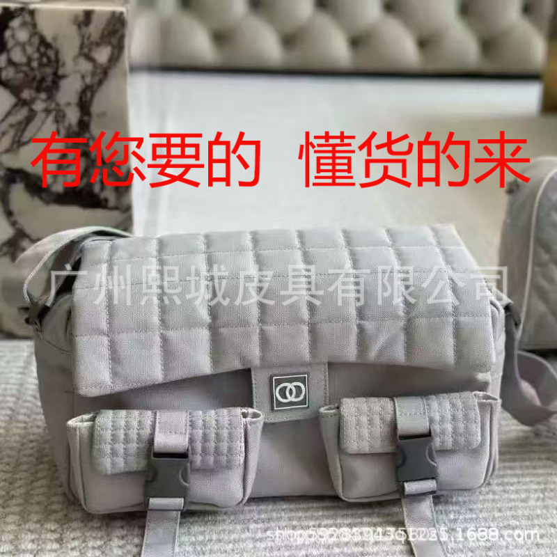 跨境真皮老花十字纹菱格鱼子酱链条流浪包购物袋凯旋门2024新单品|undefined