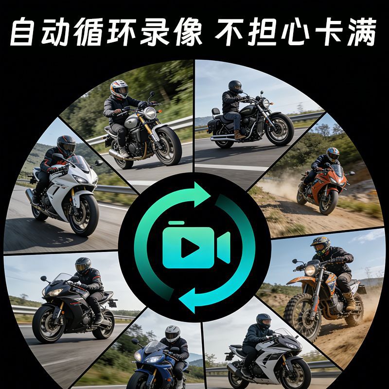 Cross-Border Hot-Selling New Model Motorcycle Dashcam Without Screen, Dual 1080P, Anti-Shake, Waterproof, Wifi Connectivity, Linghan