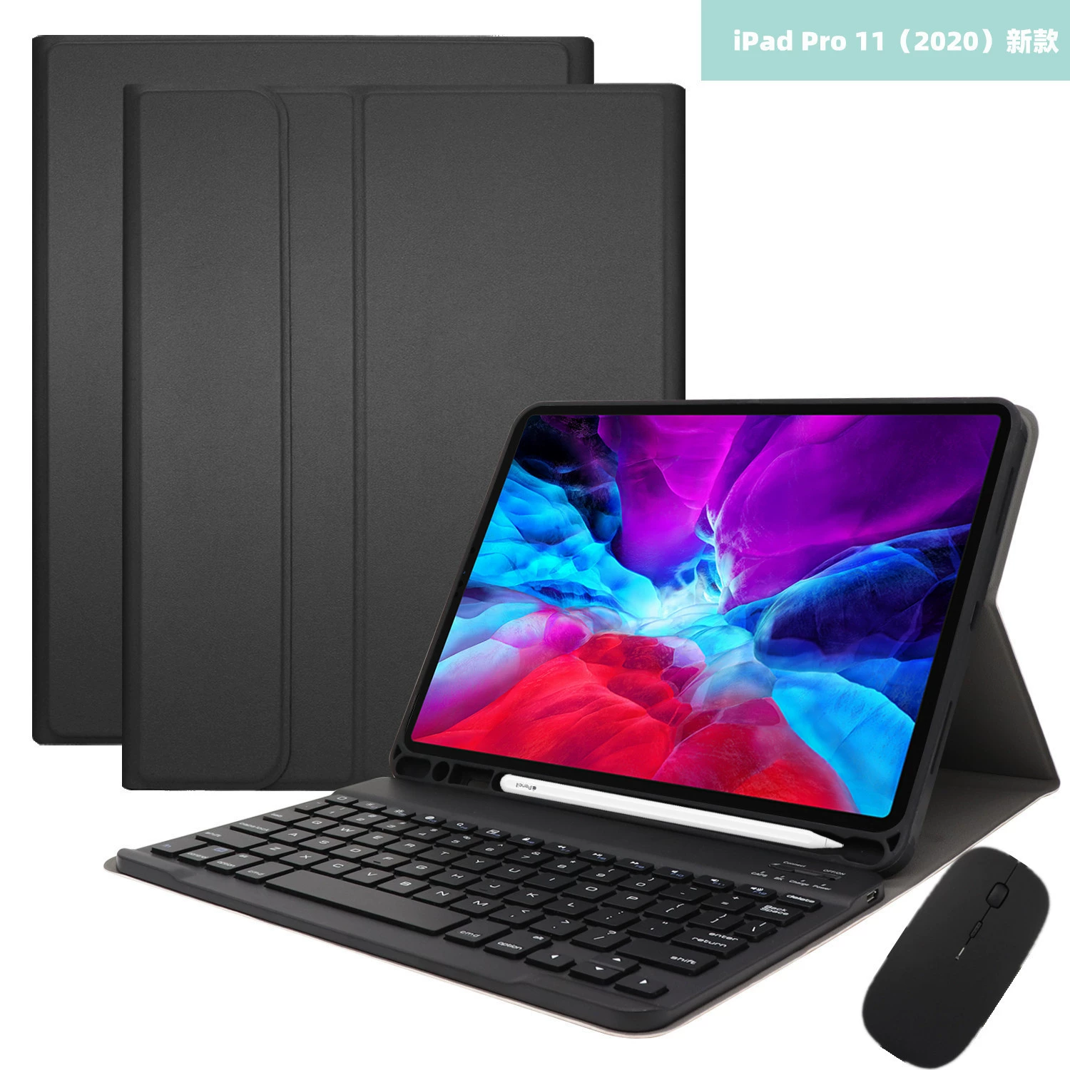 Кейс для планшетного клавиатура (Samsung) — Bluetooth клавиатура, силиконовый чехол и мышь, подсветка, 10.4–12.4 дюйма