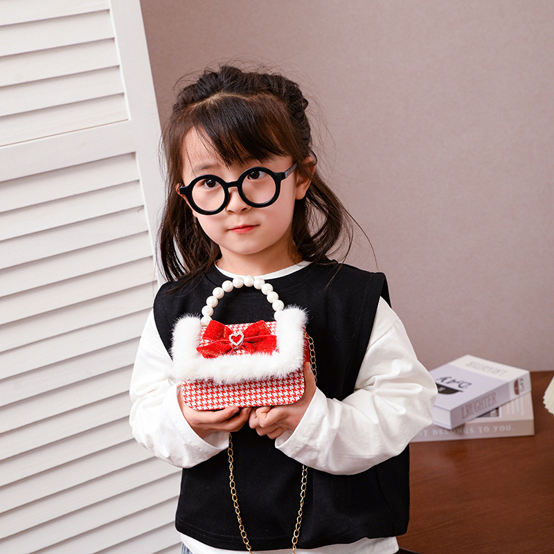 Bolsa de Año Nuevo para niños, bolso de arco de perlas, bolso de mano, bolso de Año Nuevo, bolso de moda, bolso de princesa