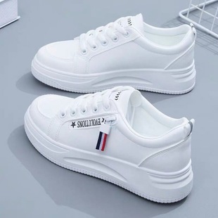 A generation of Joker really soft leather white shoes women's 2025 spring and autumn new flat-bottomed increased casual sports shoes