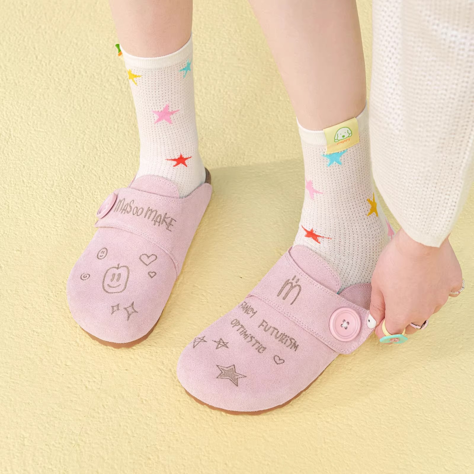 Marsuism 2025 verano nuevas zapatillas perezosas de fondo plano zapatos Birkenjen casuales de todo fósforo ropa exterior Baotou medio remolque