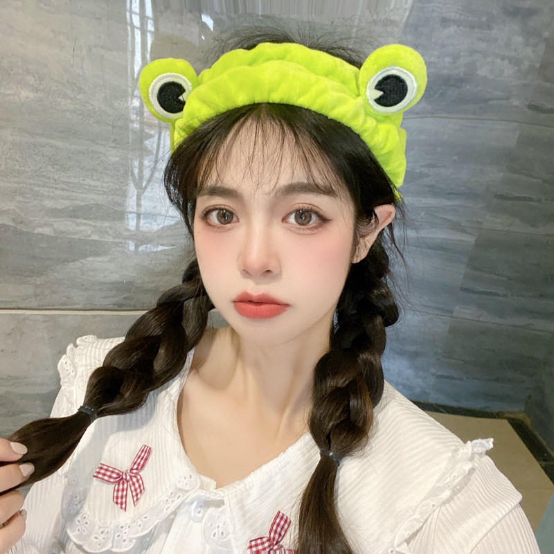 Lavarse la cara cinturón de cabello lindos de peluche para la mujer lavado y máscara especial de agujeros de cabello cinturón de cabello brazalete