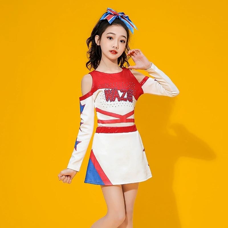 Детские костюмы чирлидинга, костюмы чирлидинга, женские танцевальные костюмы, спортивные игры, костюмы для соревнований по аэробике