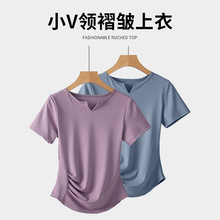 运动套装女夏季2026新款速干瑜伽t恤上衣网球跑步短袖短裙健身服