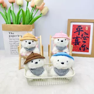 热卖萌趣玩偶可爱毛绒帽子小狗围巾挂件装饰礼物卡通娃娃摆件批发