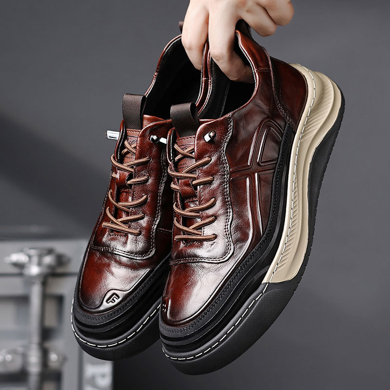 Special Sale Casual For Men, High-End Sports Sneakers, Genuine Leather Versatile Trendy Shoes, British Style Men's Shoes_vogvips.com
