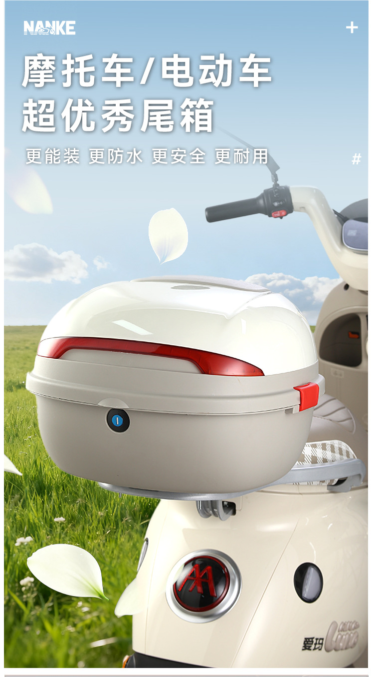 Electric Vehicle Trunk Suitable for Aima, Yadea, and Tailg Large-Capacity Battery Scooters, with Backrest Box for Motorcycle Travel