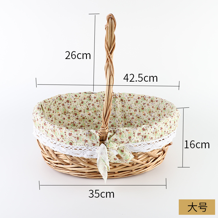 Cesta de sarga sauce al vapor poco profundo grande