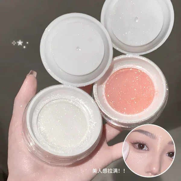 Kakashow Sparkling High-Gloss Glitter Powder Single Color High-Gloss Silky Smooth Brightening Powder with Crushed Diamonds for a Natural Glow