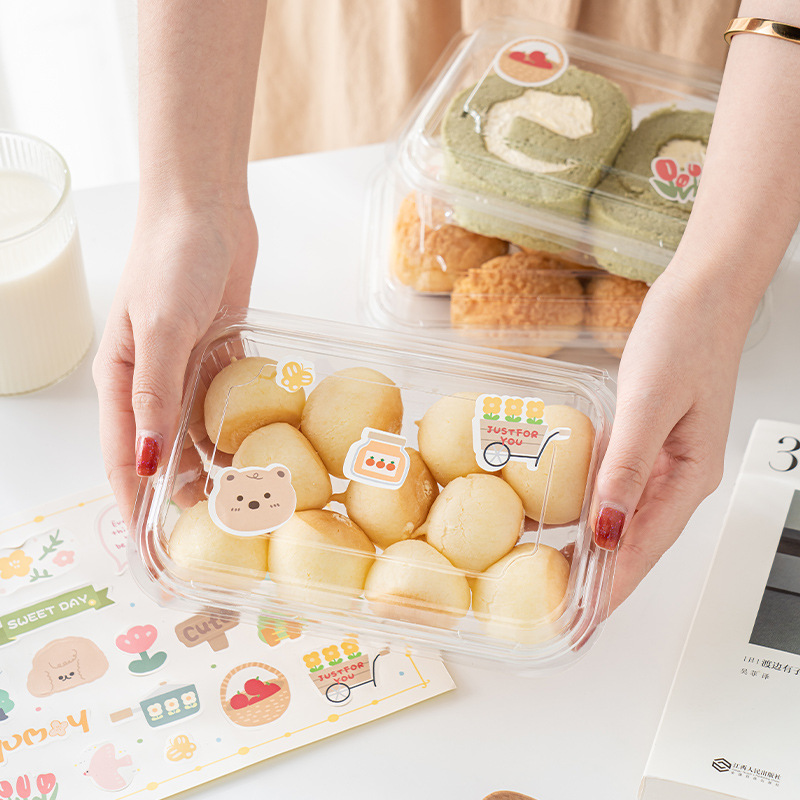 一次性透明女王卷泡芙瑞士卷食品包装盒糕点蛋糕打包盒长方形