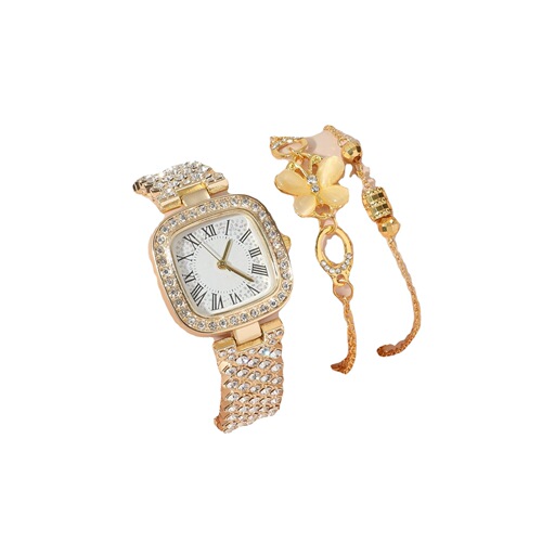 22 new women's watch set, fashionable and personalized square watch + Korean butterfly watch + small waist bracelet