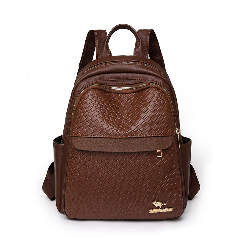 Comercio exterior al por mayor 2023 nueva mochila de PU para mujer coreana simple y versátil mochila de viaje al aire libre mochila escolar