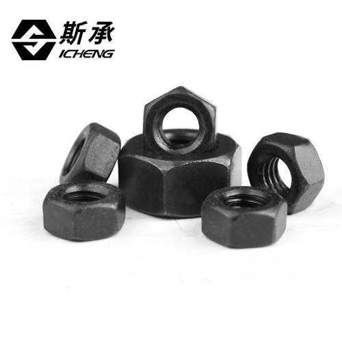 Manufacturer National standard blackened high-strength external hexagonal screw nut carbon steel thickened nut M4/M6/M8/M10