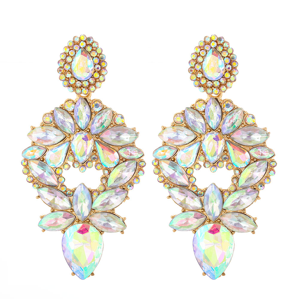 fashion color diamond alloy geometric earringspicture5