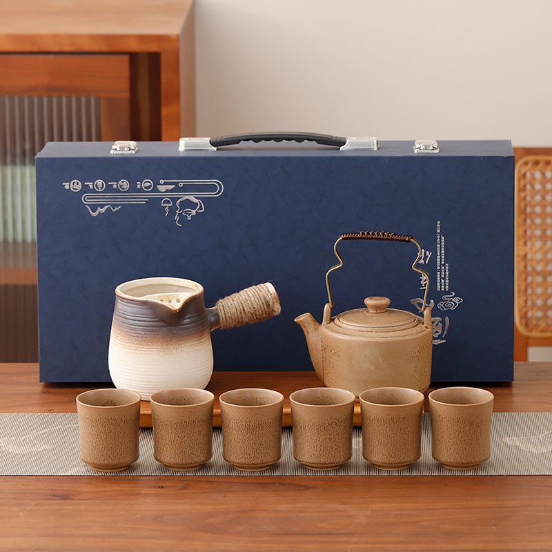 窯變提梁壺茶具套裝烤奶煮茶罐罐壺家用全套高檔禮盒套裝商務禮品