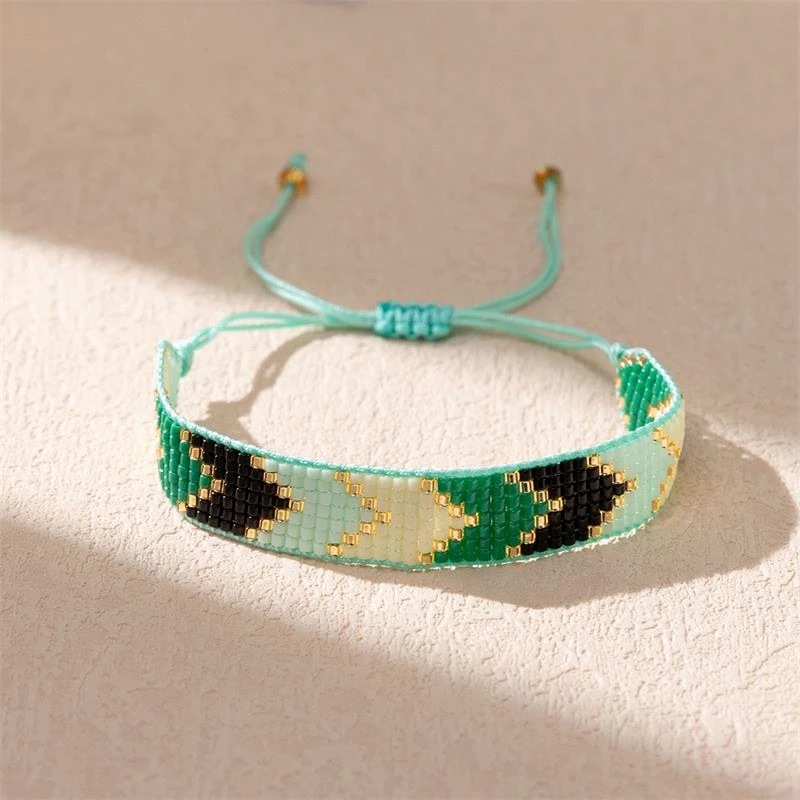 Geometric Pattern Bohemian Geometric Glass Handmade Women's Bracelets