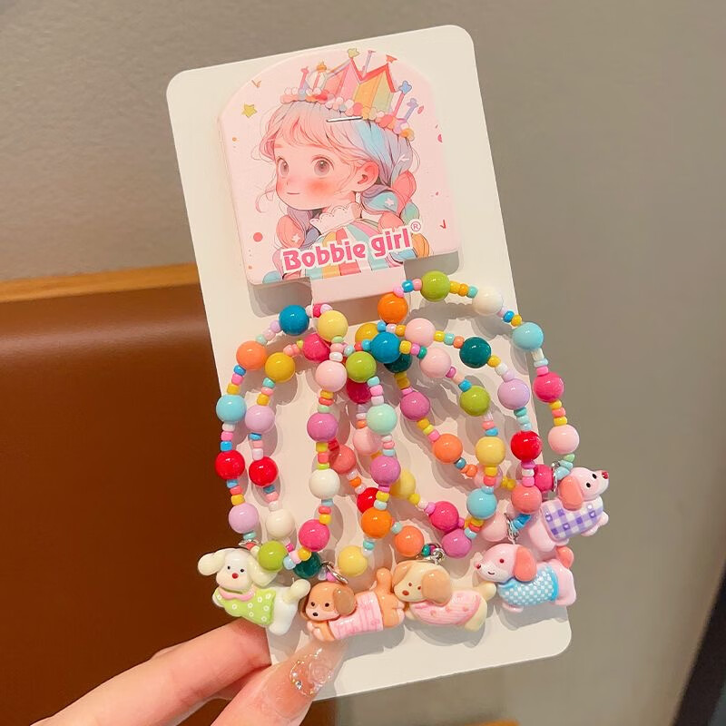 子供のヘアアクセサリーかわいい漫画クロメビーズブレスレット女の子ブレスレット 2025 新しい女の子ジュエリーブレスレット|undefined