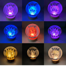 小夜灯摆件七彩渐变暖光纸雕球形发光3D立体贺卡跨境镂空雕刻厂家