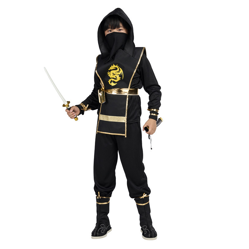 Japonés Samurai ninja cos ropa para niños negro ninja rendimiento Cosplay Juego de Pelota asesino juego ropa