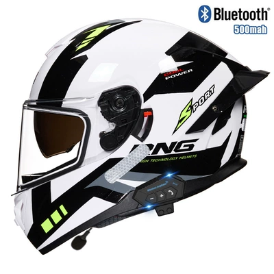 Motosiklet kaskı (dəbilqə) — unisex electric car helmet - jungle-white-transparentbluetooth-m