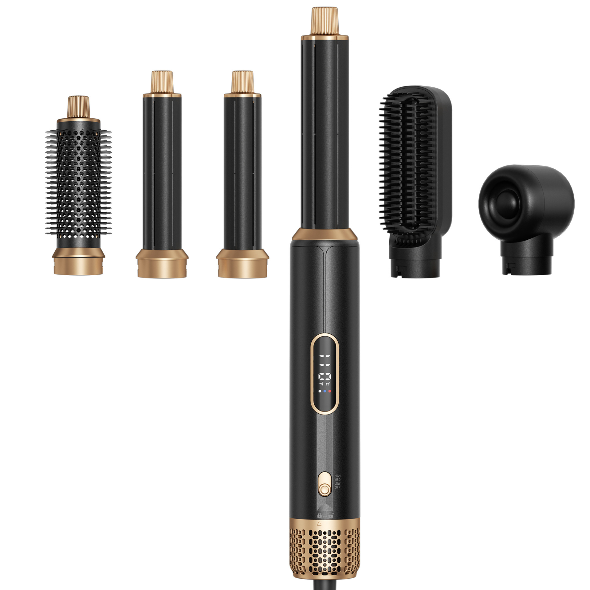 Cepillo de Aire Caliente Multifuncional 5 en 1 de Plástico PC y ABS con Temperatura Constante para Peinado