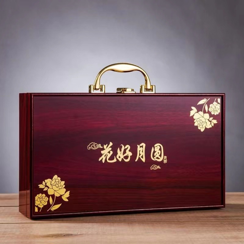 붉은 백단 월병 상자