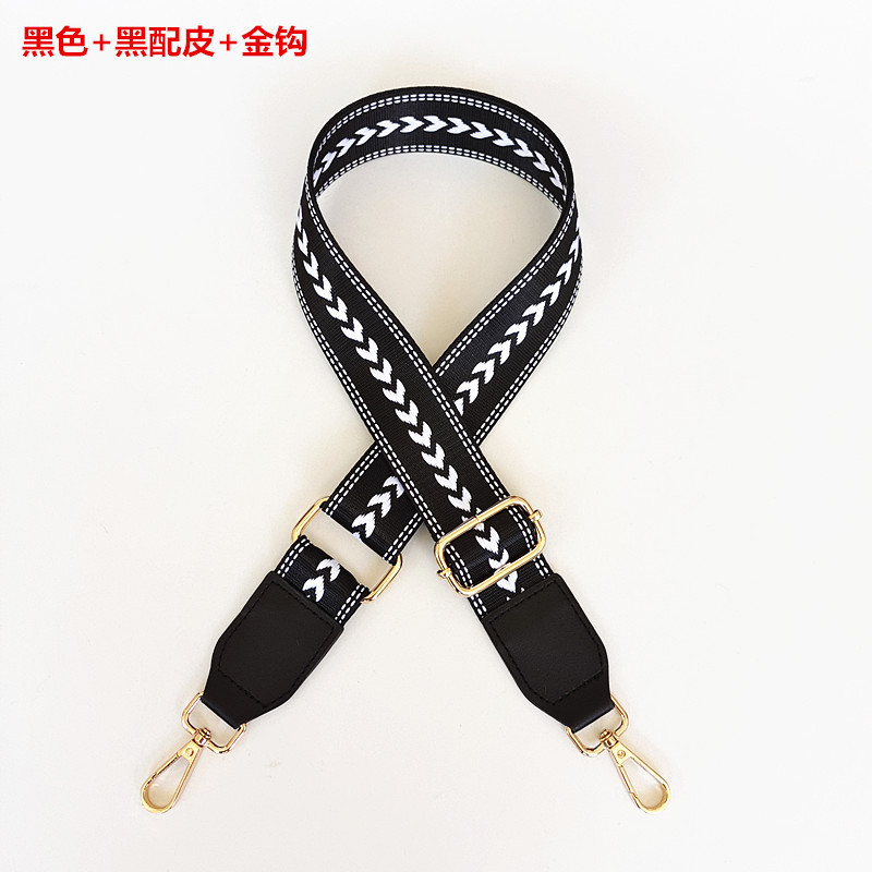 Black + black with leather + gold hook