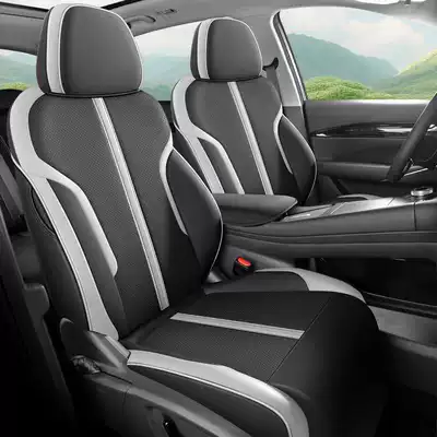 Modelə uyğun (Original) oturacaq örtükləri – leather seat cover and all-season seat cushion - black-and-gray-standard-version-note-the-model-year-front-row-fully-covered-rear-row-partially-covered
