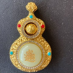 铜合金大福禄搭配夜光石镶嵌吊坠时尚百搭送朋友送闺蜜网红礼物项