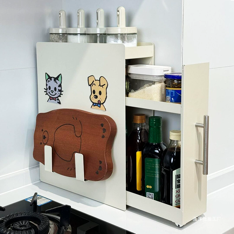 Органайзер для хранения, настольная полка для специй, настенная новая кухонная полка для хранения, узкий маслостойкий многофункциональный шкаф для хранения