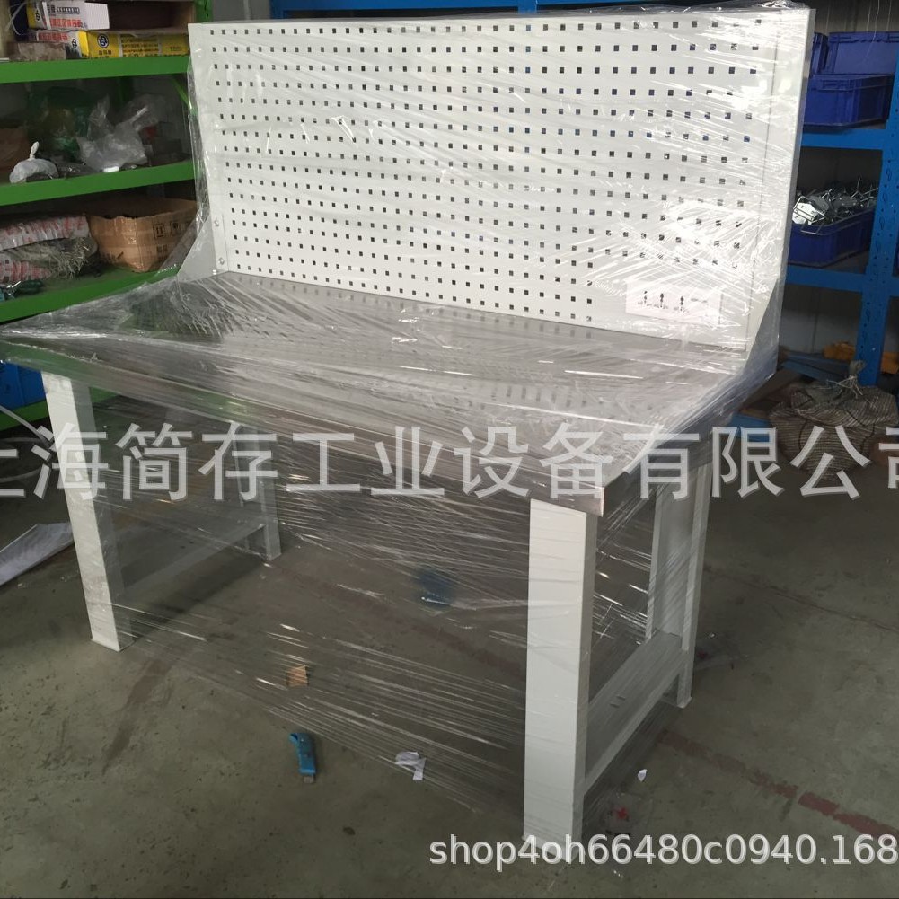供应江苏重型带挂板不锈钢工作台车间维修操作台台虎钳专用工作桌