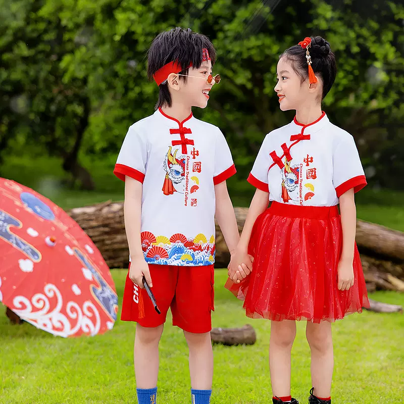 汉服儿童演出服合唱服小学生舞蹈服中国风古装幼儿园表演服毕业照
