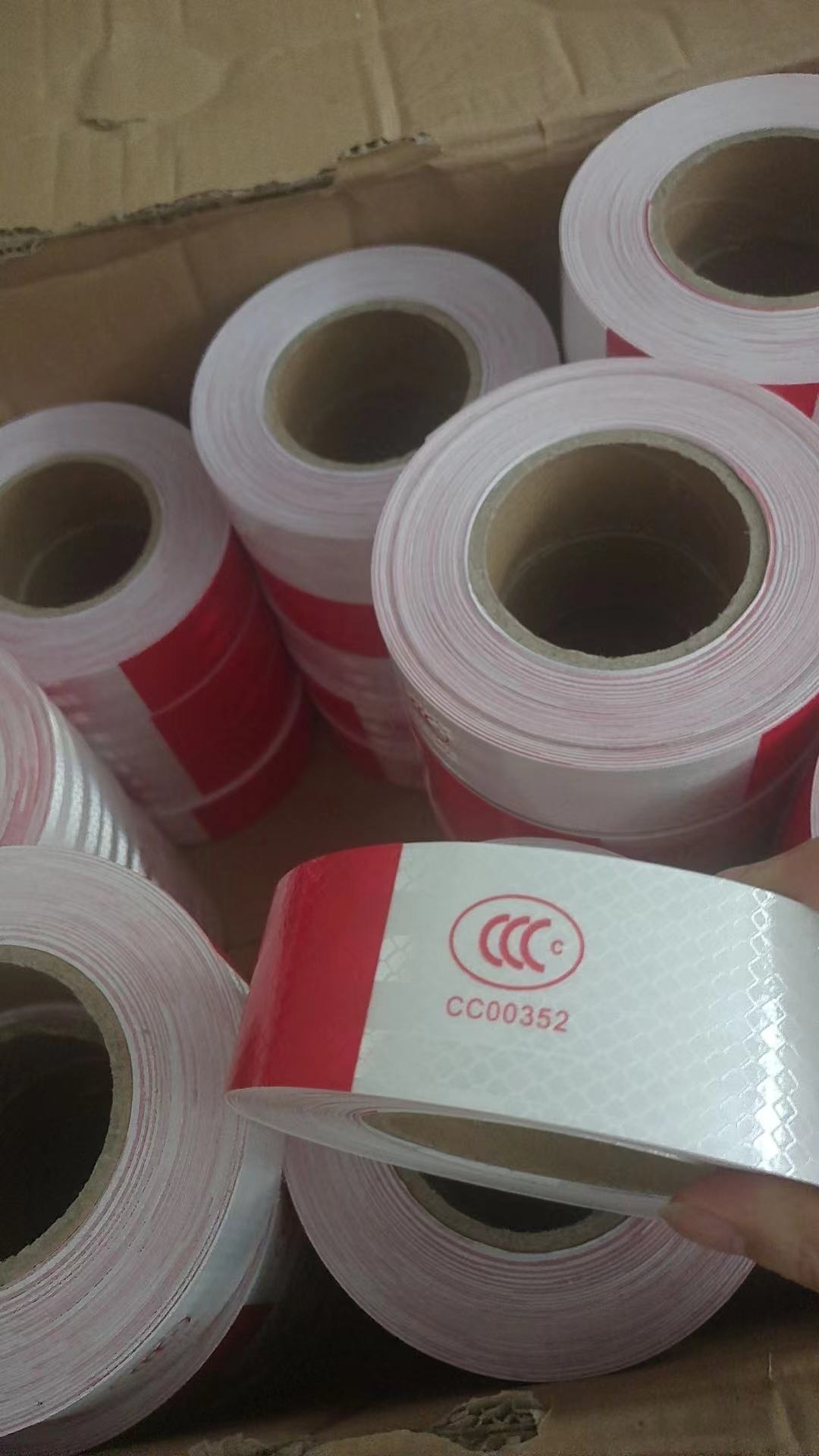Genuine truck reflective sticker car body reflective strip red and white sticker vehicle annual inspection logo annual review reflective tape