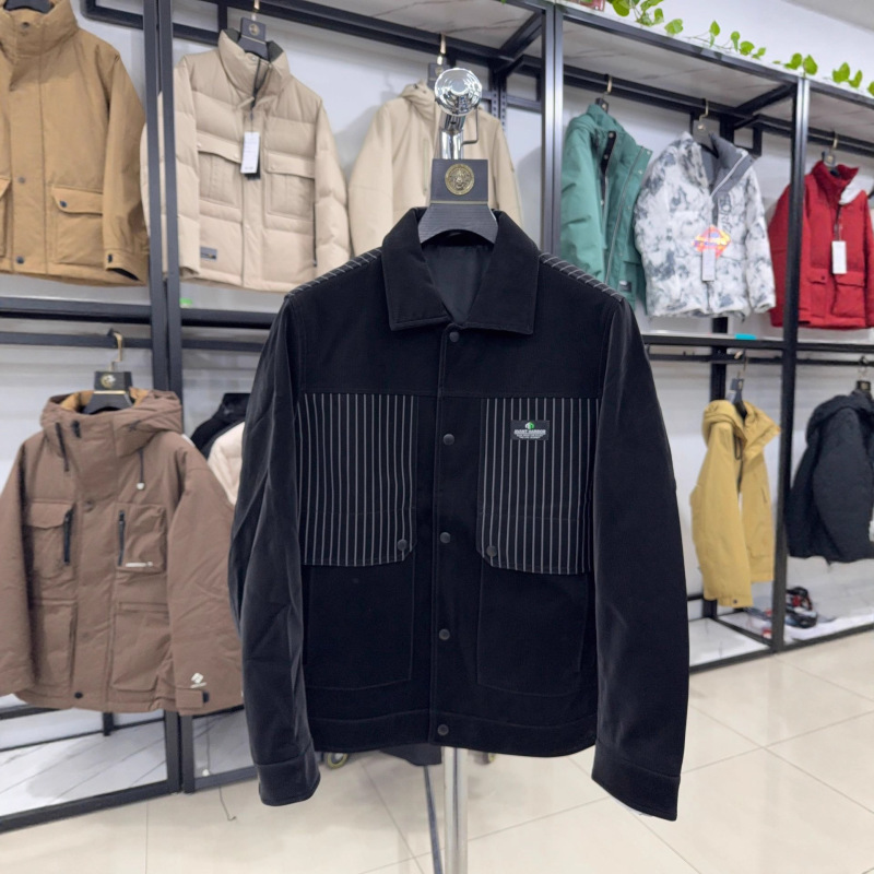 [H Home] Skin-Friendly and Easy to Care For! Mall Clearance Autumn Black Fashion Coated Jacket 3U217A