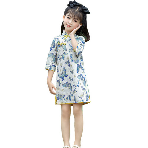 Children girls chinese dress Chinese style cheongsam dress for girls Tang suit Girl folk style princess fairy qipao dress costume