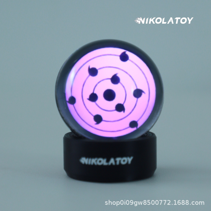 NIKOLATOY创意宇智波佐助万花筒写轮眼带LED音乐律动显示桌面摆件|undefined