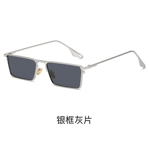 Fashion Internet celebrity small frame polarized sunglasses metal trend color changing sunglasses women's flat mirror 3036 can be equipped with myopia
