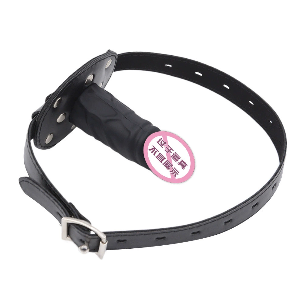 Silicone mouth plug (SM) deep-throat simulation, 5.5 & 10 cm, adjustable leather head strap