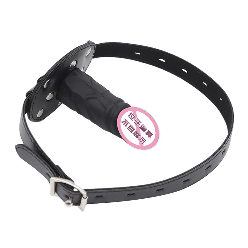 Silicone mouth plug (SM) deep-throat simulation, 5.5 & 10 cm, adjustable leather head strap