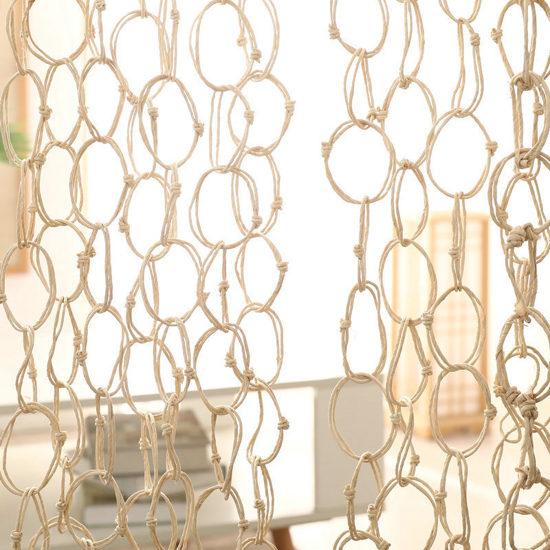 Door Curtain Paper Rope Handmade Lock Chain Straw Household Window Partition Pendant Layout Vertical Curtain Bead Curtain