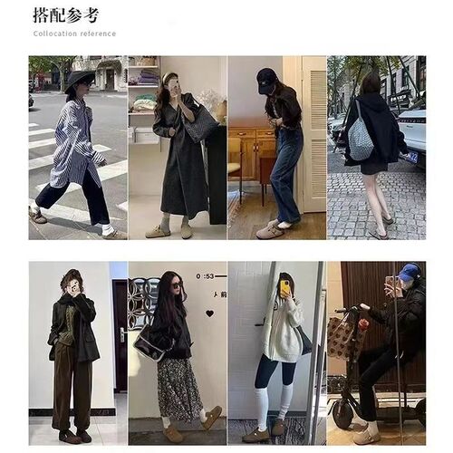 French retro soft-soled closed-toe velvet half slippers, thick-soled slip-on flat Birkenstock shoes