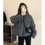 新款立领格子保暖棉服