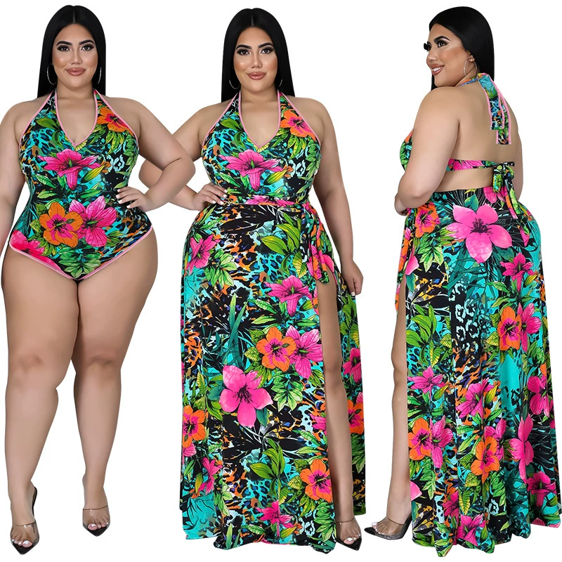 21860 трансграничная Европейская и американская женская одежда больших размеров 2021, осенний Новый сексуальный купальник Amazon, длинный фартук, комплект из двух предметов