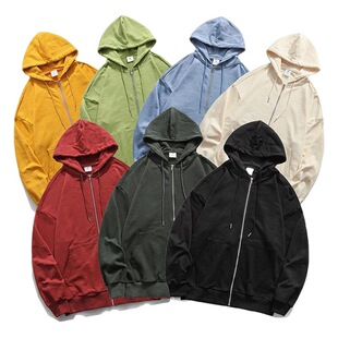 HeyHenry Cardigan Zipper Hooded Loose Couples Sweater Men's and Women's Solid Color Basic Korean Style Coat Autumn Fashion