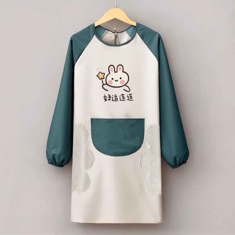 손 닦아 [회색 몸] 잉크 녹색 소매 행운 전체적으로